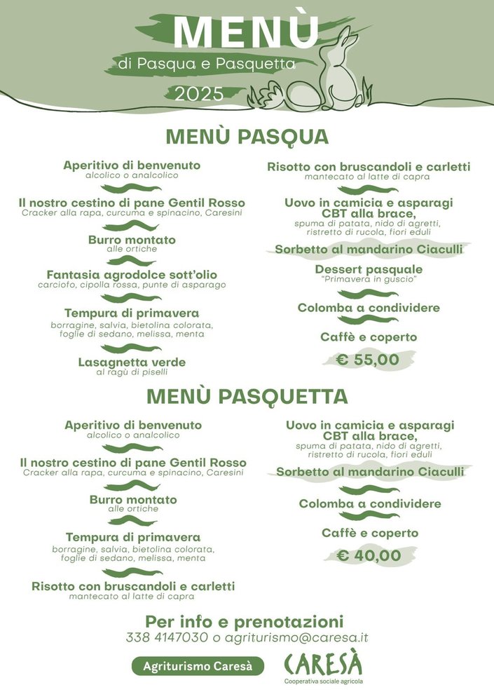 PASQUA E PASQUETTA in Agriturismo Caresà
