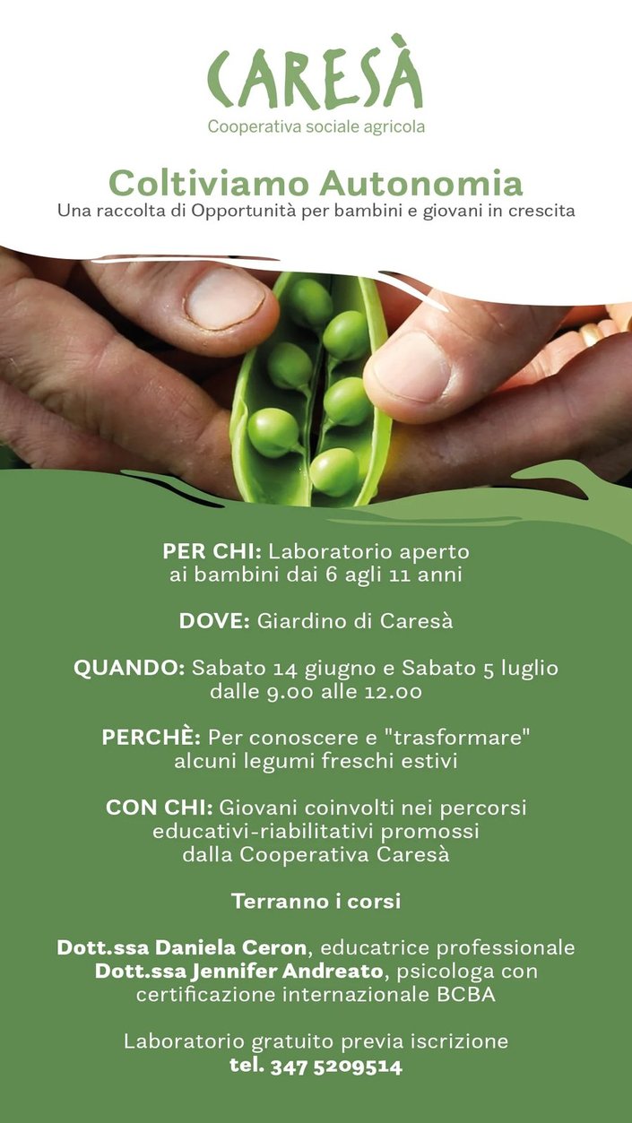 Laboratori per bambini. Progetto "Coltiviamo Autonomia"